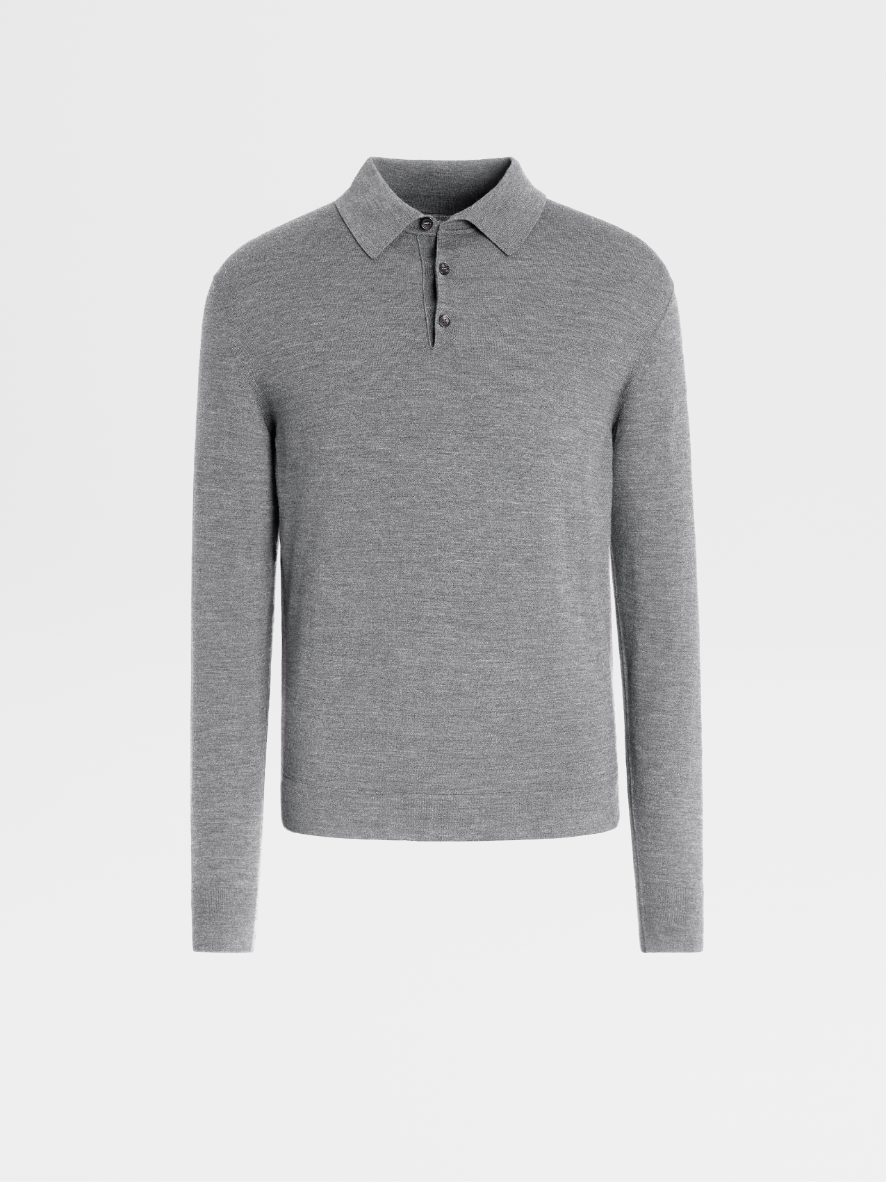 Light Grey Mélange 12milmil12 Wool Knit Polo